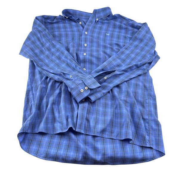Southern Marsh Mens Blue Plaid Button-Down Shirt 2X - Picture 1 of 7